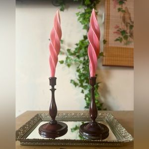 Wooden Candle Stick Holders
